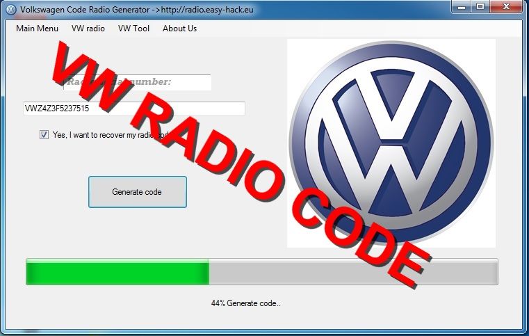 free vw radio codes online